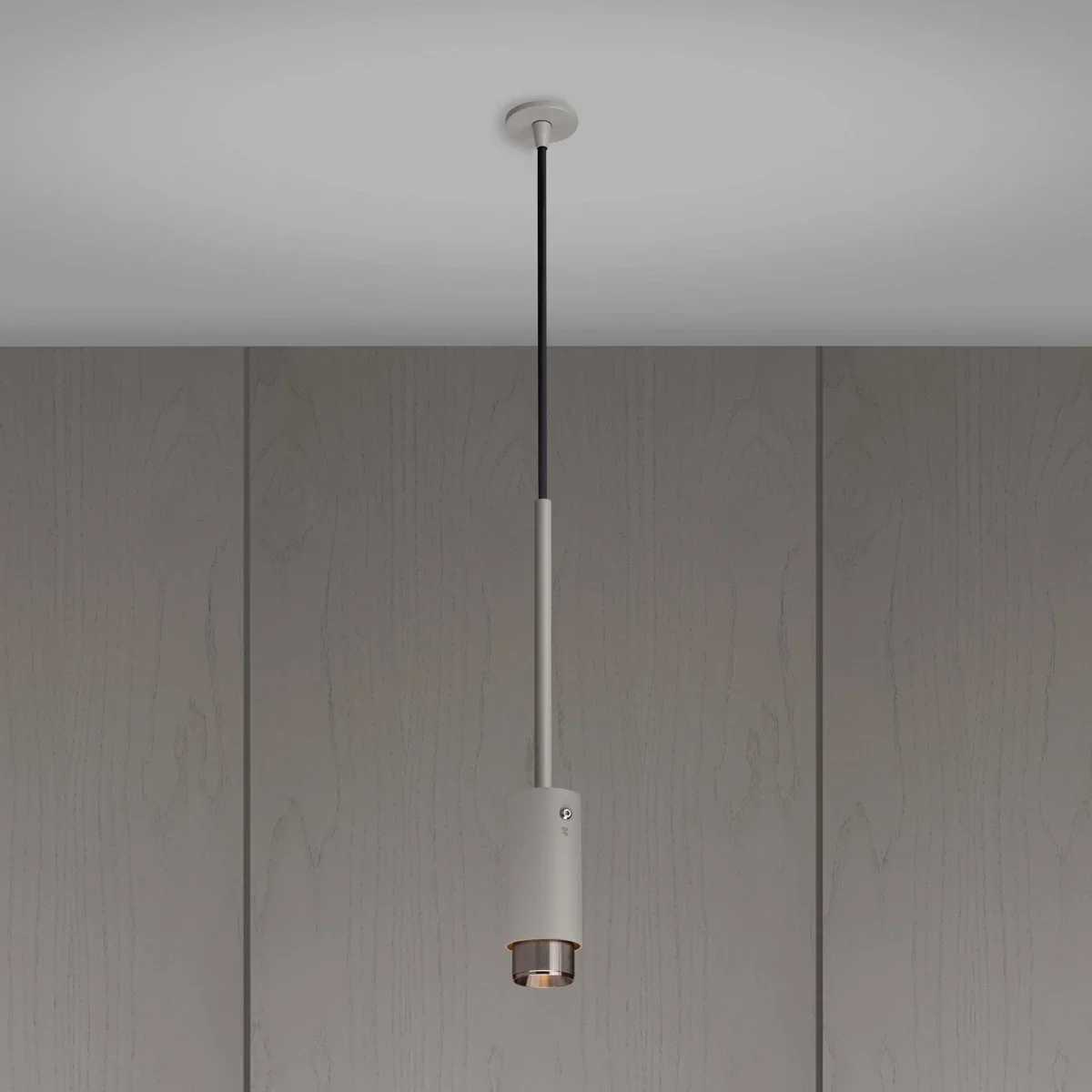 Lampa wisząca punktowa Exhaust Linear Stalowa Szara ze Srebrnym