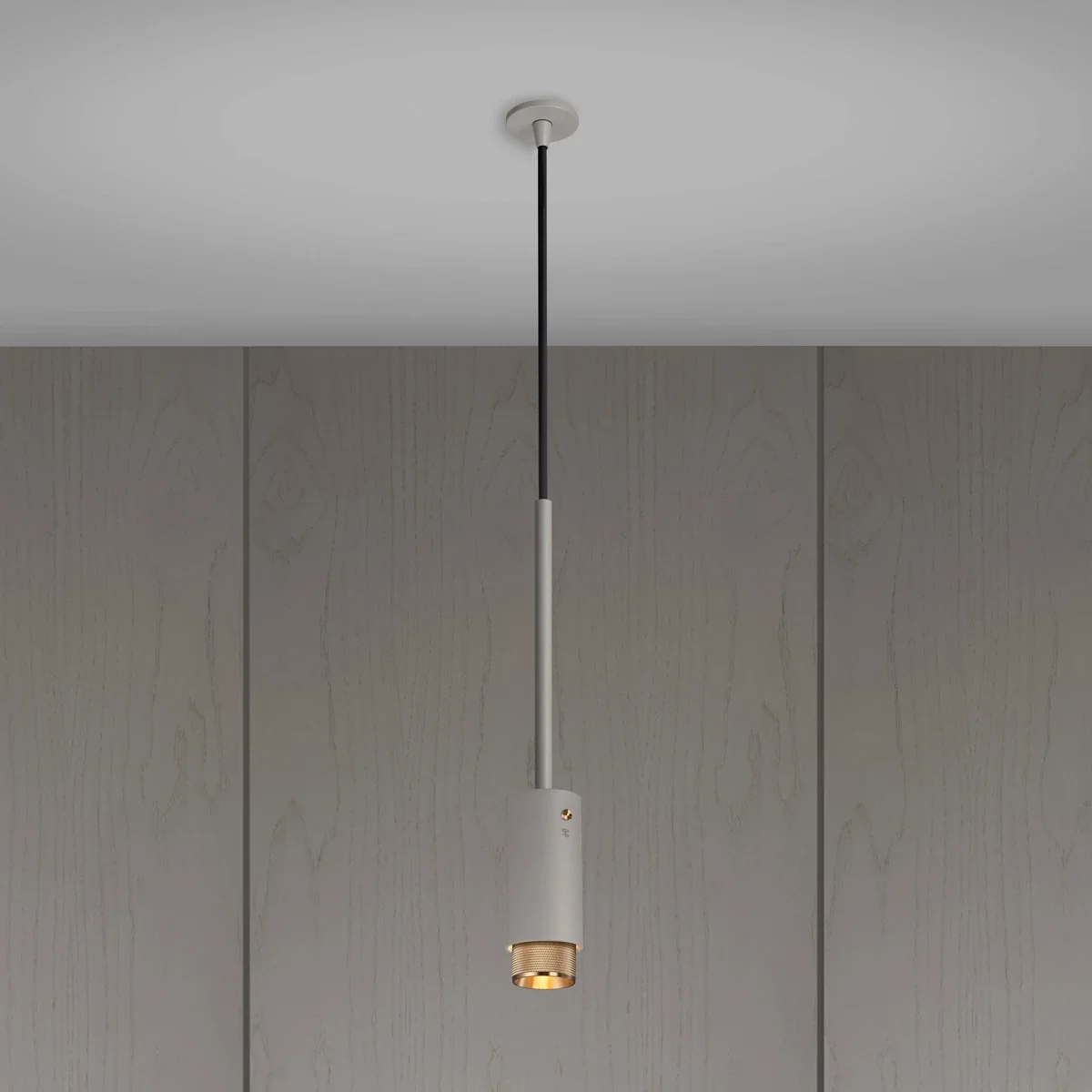 Lampa wisząca punktowa Exhaust Cross Stalowa Szara z Mosiężnym