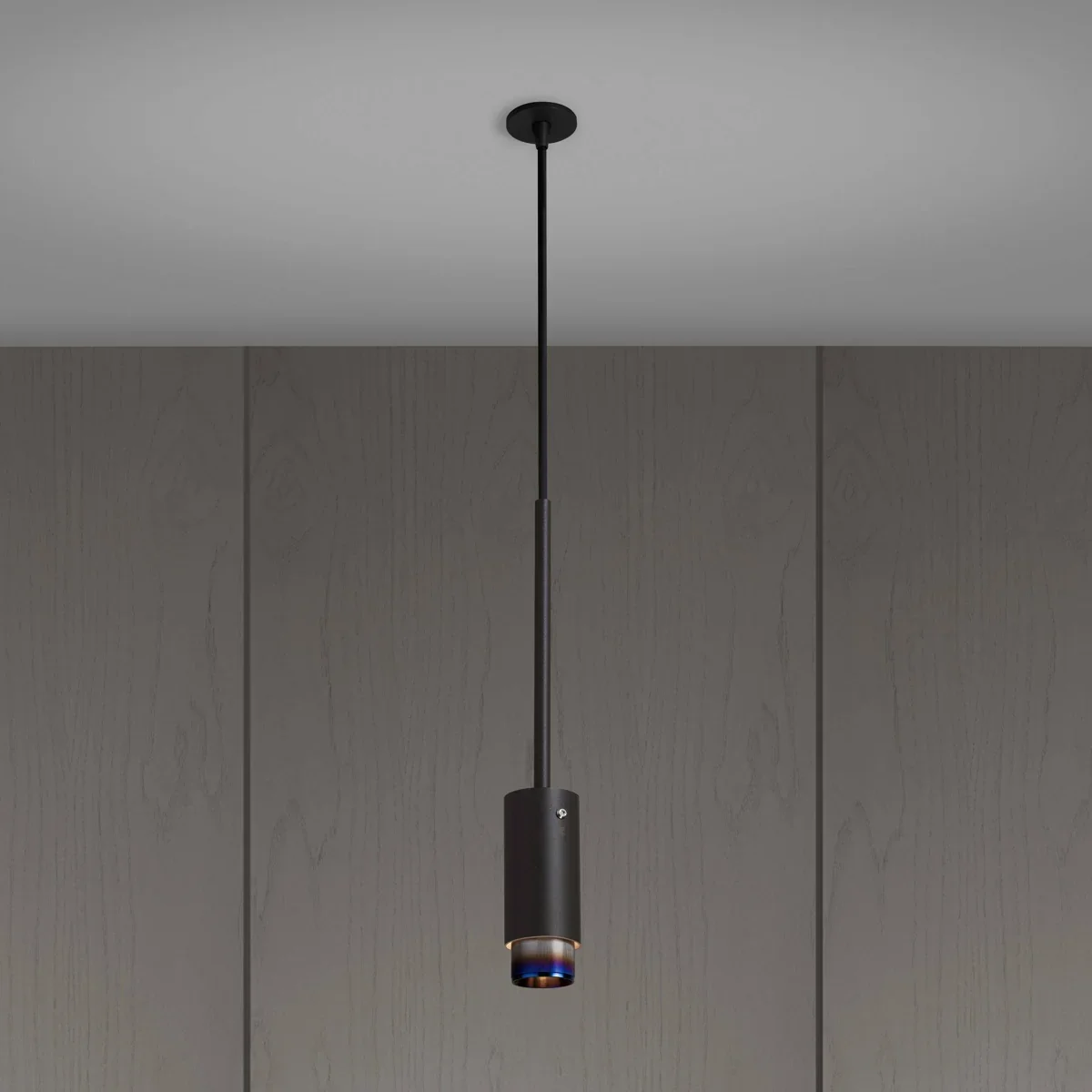 Lampa wisząca punktowa Exhaust Linear Stalowa Grafitowa z Paloną Stalą
