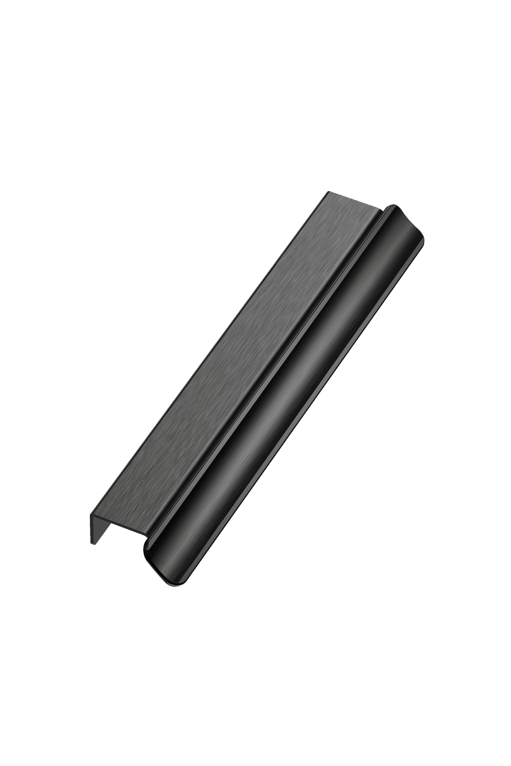 Uchwyt meblowy krawędziowy Volet 160 Aluminiowy Czarny Mat Szczotkowany