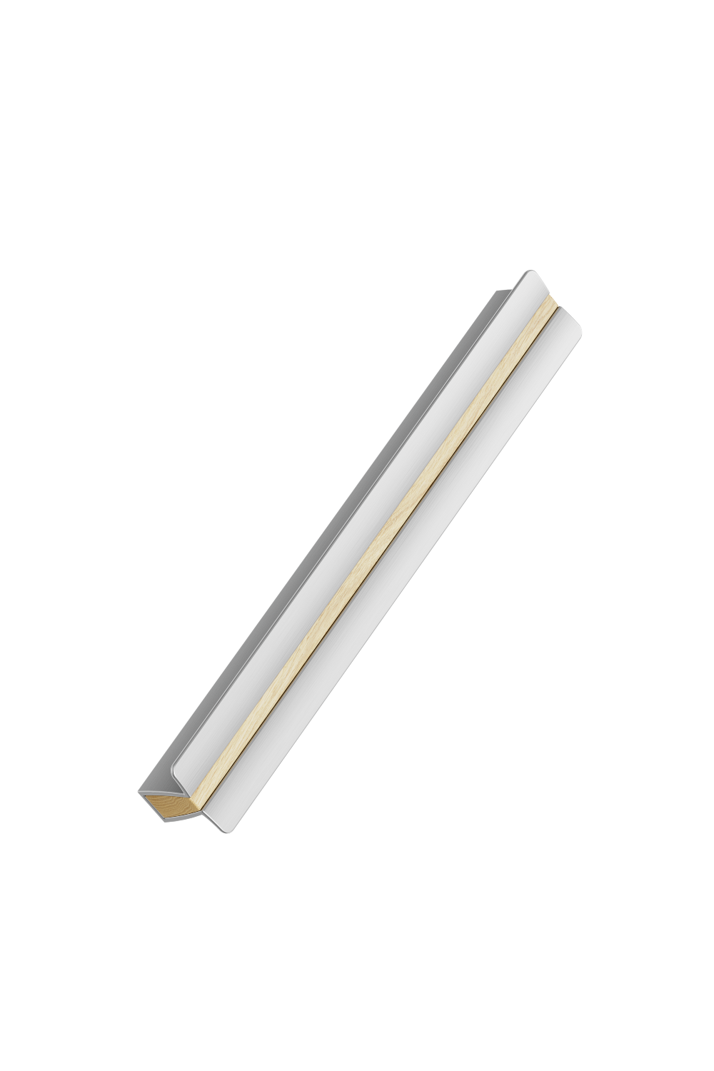 Uchwyt meblowy podłużny Papillon 160 Aluminiowy Srebrny z Drewnem Dębowym